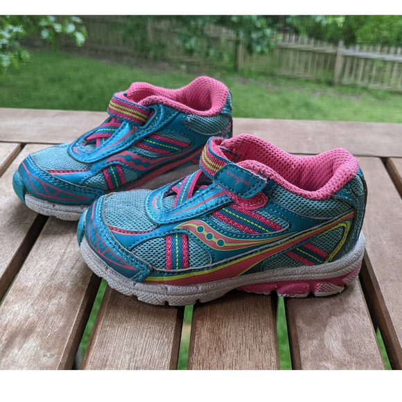 Saucony Sneaker Girls' Baby Ride Shoe (Toddler/Little Kid) * size 5 * blue - Picture 3 of 9